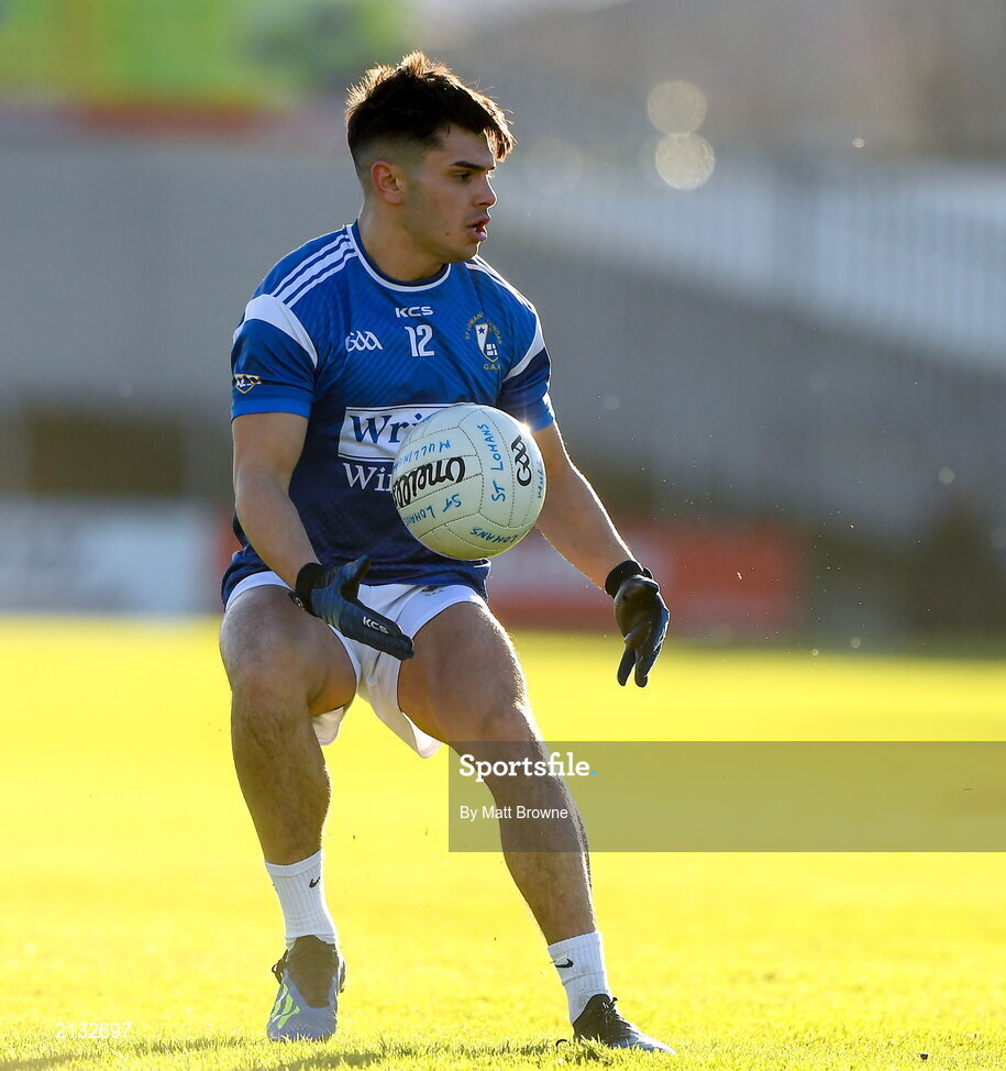 5 December 2021; TJ Cox of St Loman's during the AIB Leinster GAA Football Senior Club Championship Quarter-Final match between Portarlington and St Loman's at MW Hire O’Moore Park in Portlaoise, Laois. Photo by Matt Browne/Sportsfile