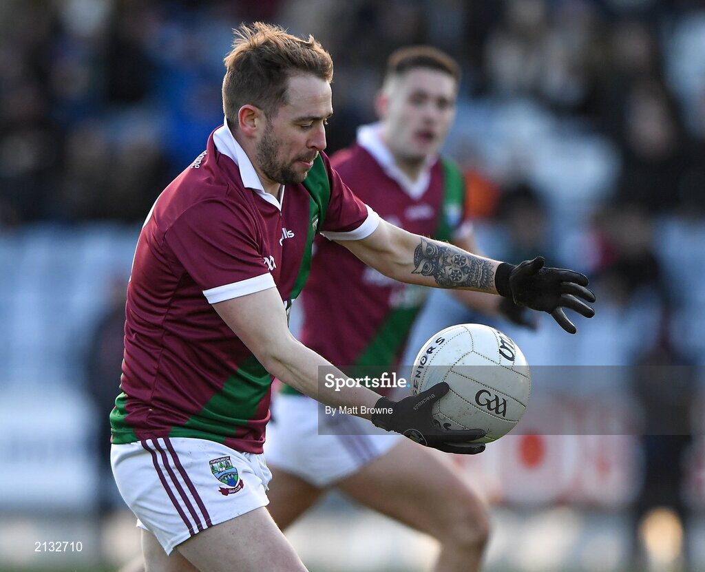 5 December 2021; Stephen O'Neill of Portarlington during the AIB Leinster GAA Football Senior Club Championship Quarter-Final match between Portarlington and St Loman's at MW Hire O’Moore Park in Portlaoise, Laois. Photo by Matt Browne/Sportsfile