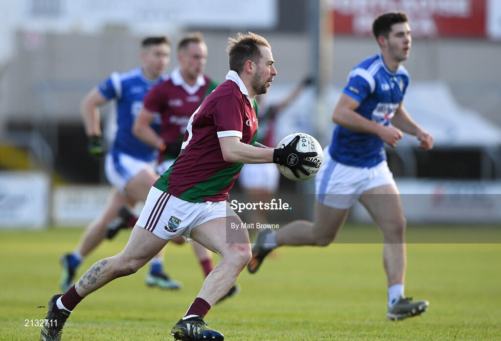 5 December 2021; Stephen O'Neill of Portarlington during the AIB Leinster GAA Football Senior Club Championship Quarter-Final match between Portarlington and St Loman's at MW Hire O’Moore Park in Portlaoise, Laois. Photo by Matt Browne/Sportsfile