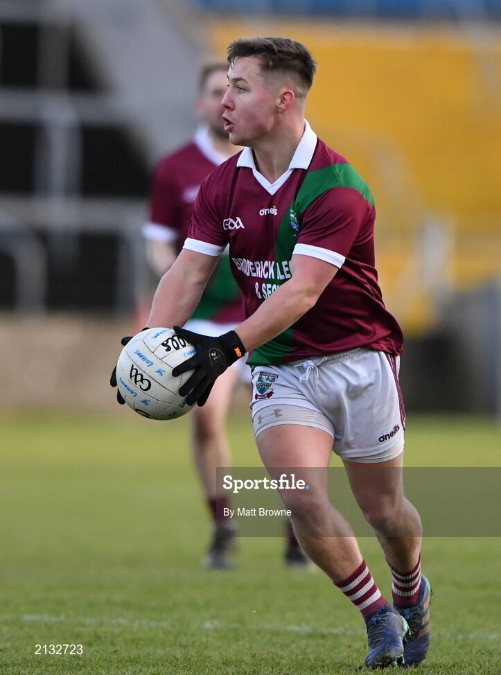 5 December 2021; Jake Foster of Portarlington during the AIB Leinster GAA Football Senior Club Championship Quarter-Final match between Portarlington and St Loman's at MW Hire O’Moore Park in Portlaoise, Laois. Photo by Matt Browne/Sportsfile