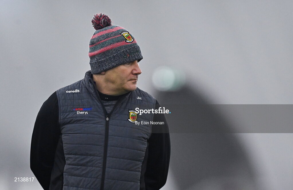 7 January 2022; Mayo manager James Horan before the Connacht FBD League semi-final match between Mayo and Galway at the NUI Galway Connacht GAA Air Dome in Bekan, Mayo. Photo by Eóin Noonan/Sportsfile