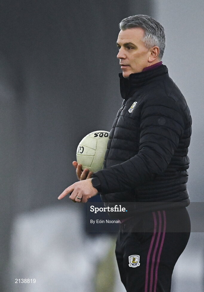 7 January 2022; Galway manager Padraic Joyce before the Connacht FBD League semi-final match between Mayo and Galway at the NUI Galway Connacht GAA Air Dome in Bekan, Mayo. Photo by Eóin Noonan/Sportsfile