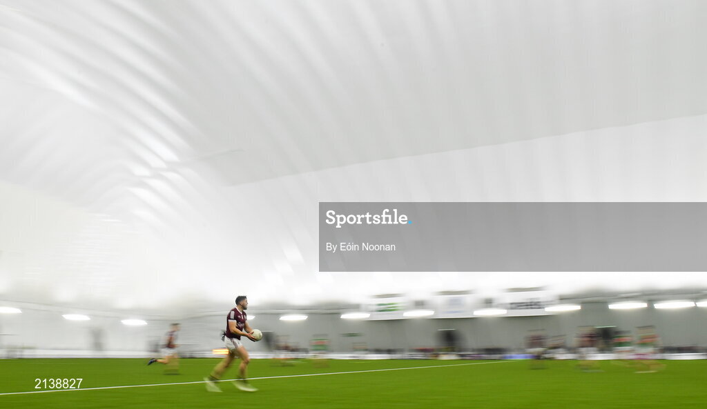 7 January 2022; Damien Comer of Galway in action during the Connacht FBD League semi-final match between Mayo and Galway at the NUI Galway Connacht GAA Air Dome in Bekan, Mayo. Photo by Eóin Noonan/Sportsfile