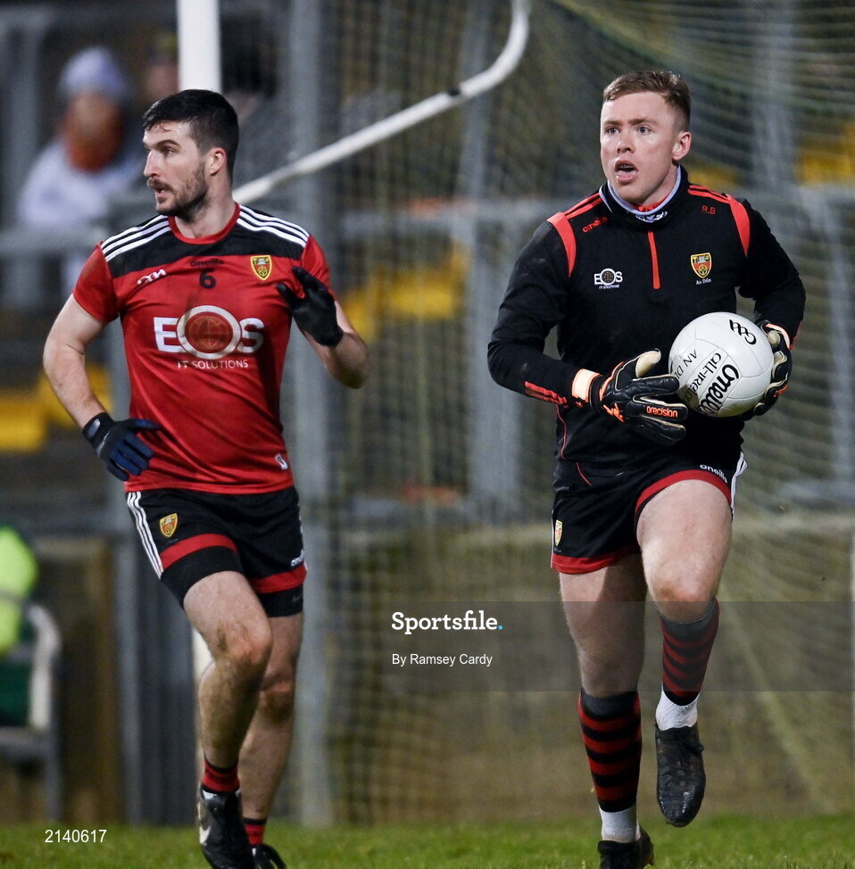 7 January 2022; Down goalkeeper Rory Burns during the Dr McKenna Cup Round 1 match between Donegal and Down at Pairc MacCumhaill in Ballybofey, Donegal. Photo by Ramsey Cardy/Sportsfile