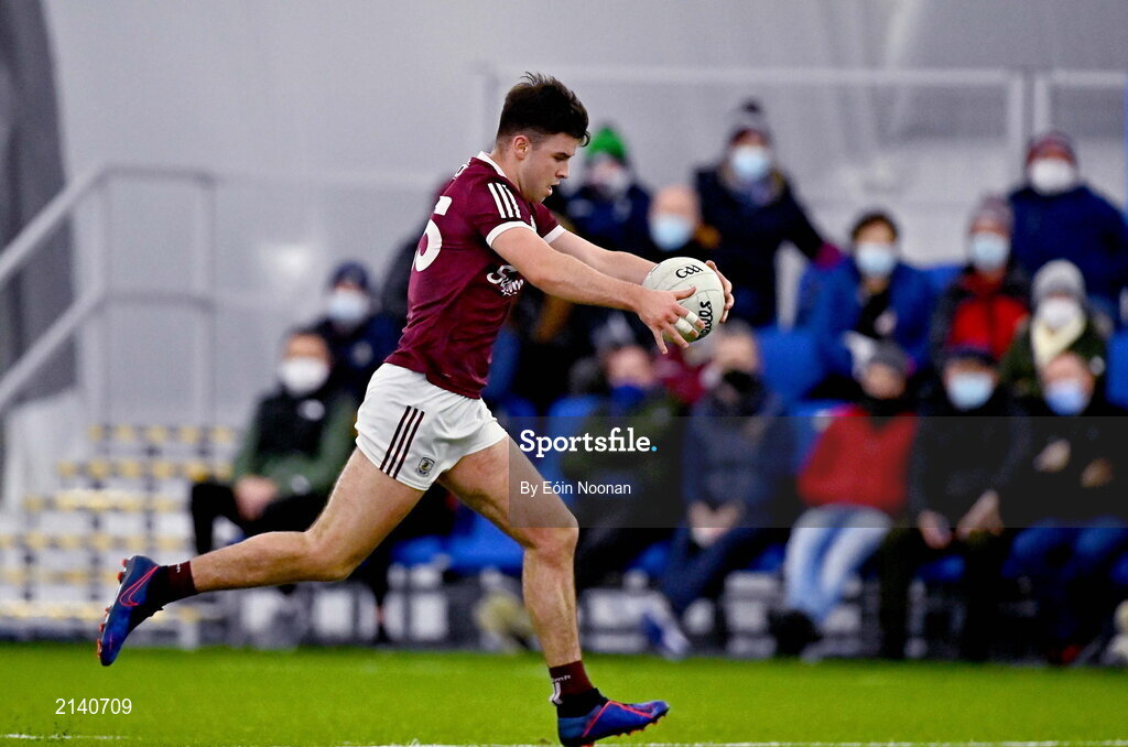 7 January 2022; Tommo Culhane of Galway during the Connacht FBD League semi-final match between Mayo and Galway at the NUI Galway Connacht GAA Air Dome in Bekan, Mayo. Photo by Eóin Noonan/Sportsfile