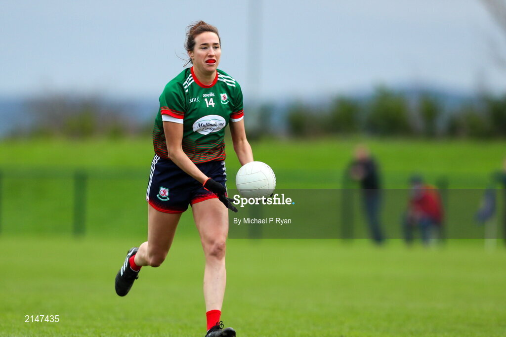 23 January 2022; Denise Gaule of Mullinahone during the 2021 currentaccount.ie All-Ireland Ladies Junior Club Football Championship Semi-Final match between Mullinahone, Tipperary and St Brendan's, Galway at John Lockes GAA Club in Callan, Kilkenny. Photo by Michael P Ryan/Sportsfile