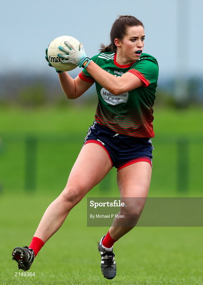 23 January 2022; Lorraine O' Shea of Mullinahone during the 2021 currentaccount.ie All-Ireland Ladies Junior Club Football Championship Semi-Final match between Mullinahone, Tipperary and St Brendan's, Galway at John Lockes GAA Club in Callan, Kilkenny. Photo by Michael P Ryan/Sportsfile