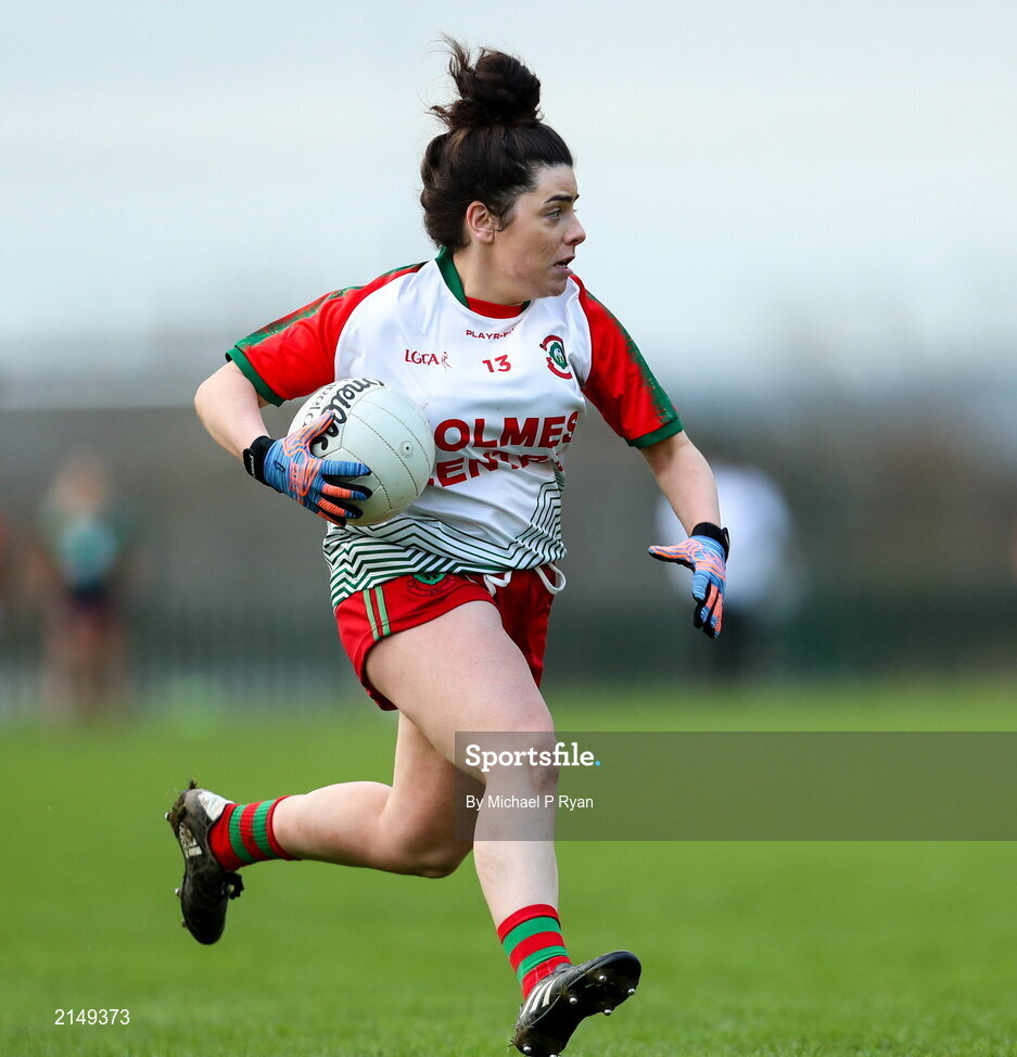 23 January 2022; Liadan Greally of St Brendan's during the 2021 currentaccount.ie All-Ireland Ladies Junior Club Football Championship Semi-Final match between Mullinahone, Tipperary and St Brendan's, Galway at John Lockes GAA Club in Callan, Kilkenny. Photo by Michael P Ryan/Sportsfile