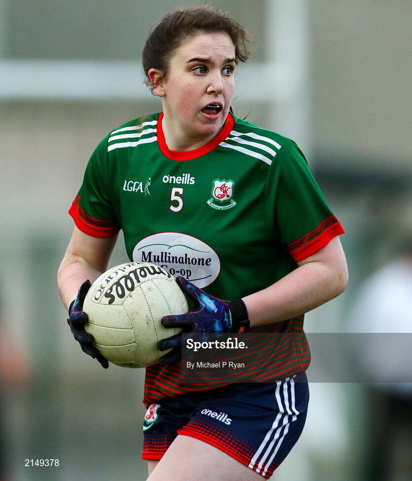 23 January 2022; Emma Cody of Mullinahone during the 2021 currentaccount.ie All-Ireland Ladies Junior Club Football Championship Semi-Final match between Mullinahone, Tipperary and St Brendan's, Galway at John Lockes GAA Club in Callan, Kilkenny. Photo by Michael P Ryan/Sportsfile