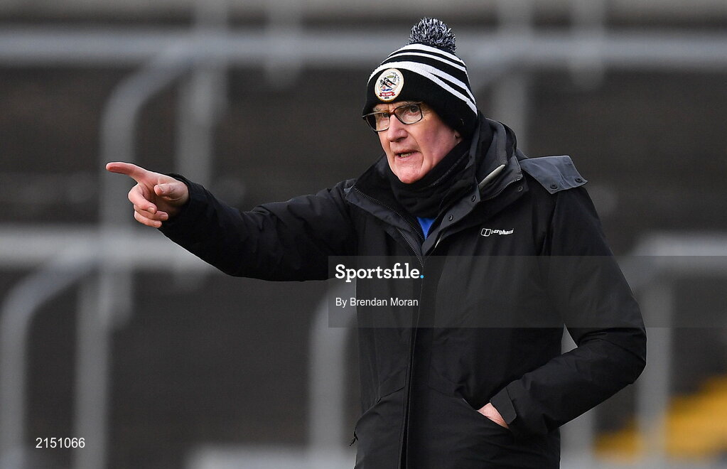 29 January 2022; Kilcoo manager Mickey Moran before the AIB GAA Football All-Ireland Senior Club Championship Semi-Final match between St Finbarr's, Cork, and Kilcoo, Down, at MW Hire O'Moore Park in Portlaoise, Laois. Photo by Brendan Moran/Sportsfile