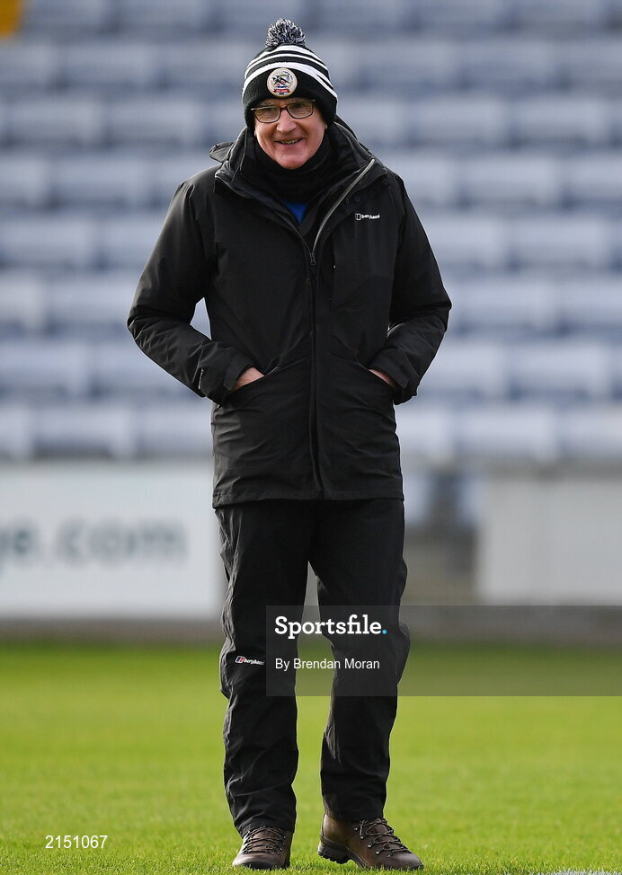 29 January 2022; Kilcoo manager Mickey Moran before the AIB GAA Football All-Ireland Senior Club Championship Semi-Final match between St Finbarr's, Cork, and Kilcoo, Down, at MW Hire O'Moore Park in Portlaoise, Laois. Photo by Brendan Moran/Sportsfile