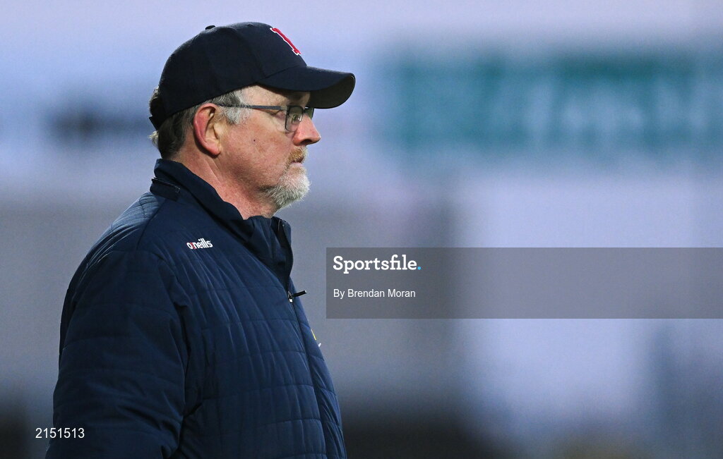 29 January 2022; St Finbarr's manager Paul O'Keeffe during the AIB GAA Football All-Ireland Senior Club Championship Semi-Final match between St Finbarr's, Cork, and Kilcoo, Down, at MW Hire O'Moore Park in Portlaoise, Laois. Photo by Brendan Moran/Sportsfile