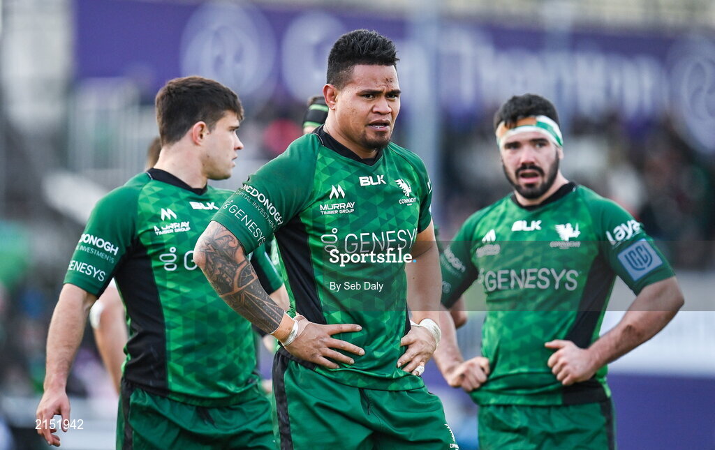 29 January 2022; Leva Fifita of Connacht during the United Rugby Championship match between Connacht and Glasgow Warriors at the Sportsground in Galway. Photo by Seb Daly/Sportsfile