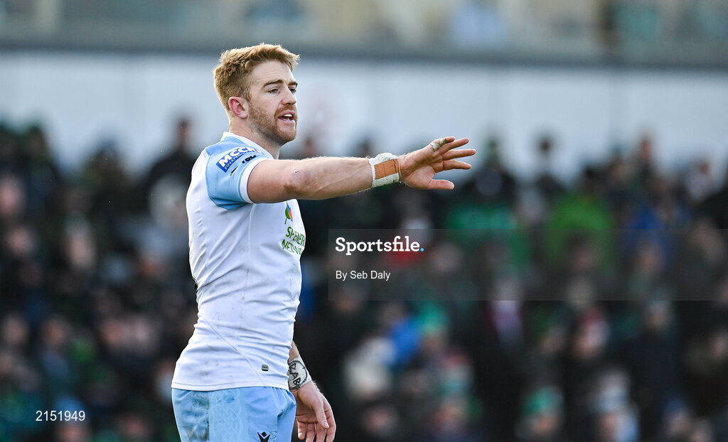 29 January 2022; Kyle Steyn of Glasgow Warriors during the United Rugby Championship match between Connacht and Glasgow Warriors at the Sportsground in Galway. Photo by Seb Daly/Sportsfile