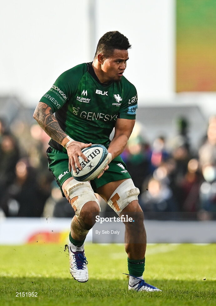 29 January 2022; Leva Fifita of Connacht during the United Rugby Championship match between Connacht and Glasgow Warriors at the Sportsground in Galway. Photo by Seb Daly/Sportsfile