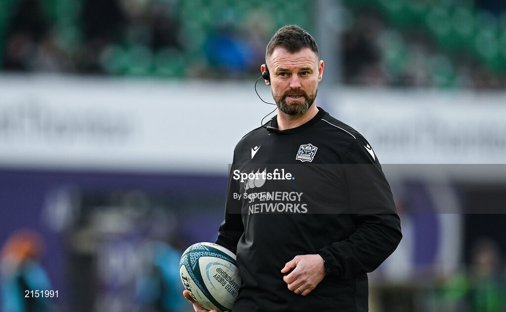 29 January 2022; Glasgow Warriors assistant coach Nigel Carolan before during the United Rugby Championship match between Connacht and Glasgow Warriors at the Sportsground in Galway. Photo by Seb Daly/Sportsfile