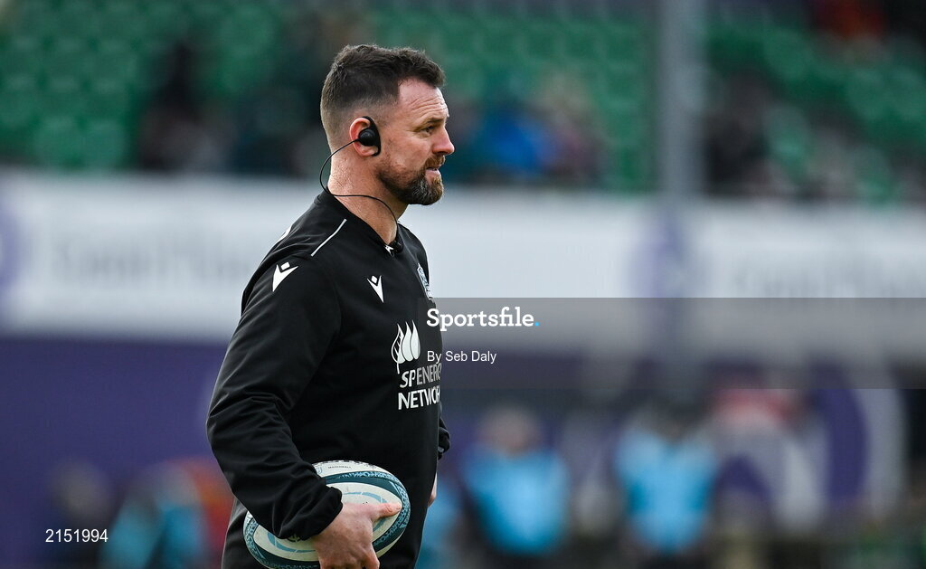 29 January 2022; Glasgow Warriors assistant coach Nigel Carolan before during the United Rugby Championship match between Connacht and Glasgow Warriors at the Sportsground in Galway. Photo by Seb Daly/Sportsfile