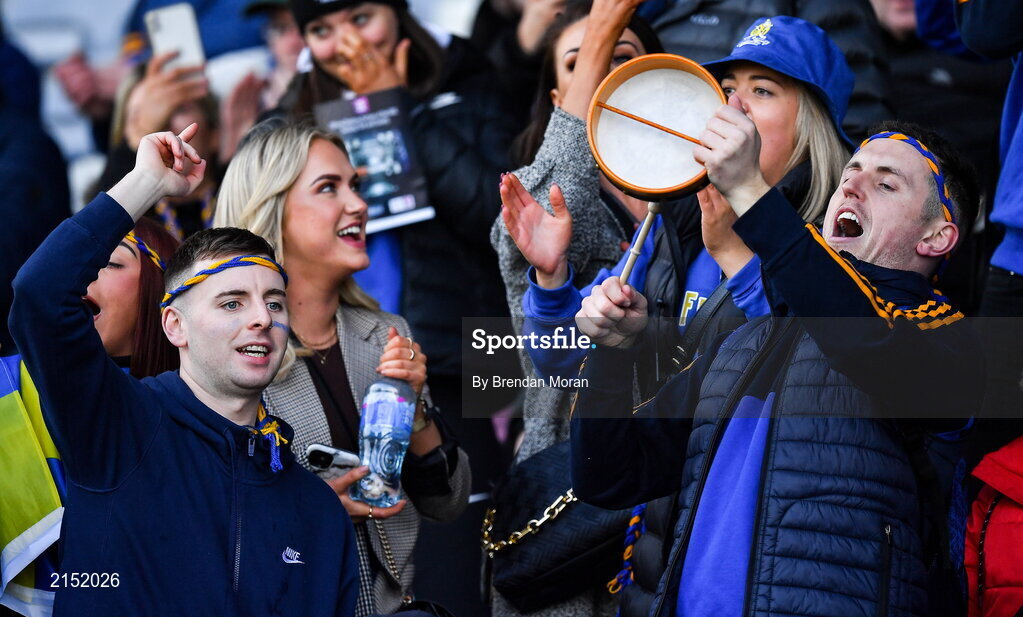 29 January 2022; St Finbarr's supporters during the AIB GAA Football All-Ireland Senior Club Championship Semi-Final match between St Finbarr's, Cork, and Kilcoo, Down, at MW Hire O'Moore Park in Portlaoise, Laois. Photo by Brendan Moran/Sportsfile