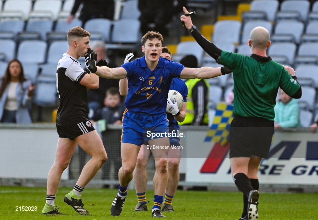 29 January 2022; Billy Hennessy of St Finbarr's reacts to a decision by referee Brendan Cawley during the AIB GAA Football All-Ireland Senior Club Championship Semi-Final match between St Finbarr's, Cork, and Kilcoo, Down, at MW Hire O'Moore Park in Portlaoise, Laois. Photo by Brendan Moran/Sportsfile