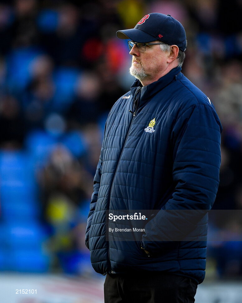 29 January 2022; St Finbarr's manager Paul O'Keeffe before the AIB GAA Football All-Ireland Senior Club Championship Semi-Final match between St Finbarr's, Cork, and Kilcoo, Down, at MW Hire O'Moore Park in Portlaoise, Laois. Photo by Brendan Moran/Sportsfile