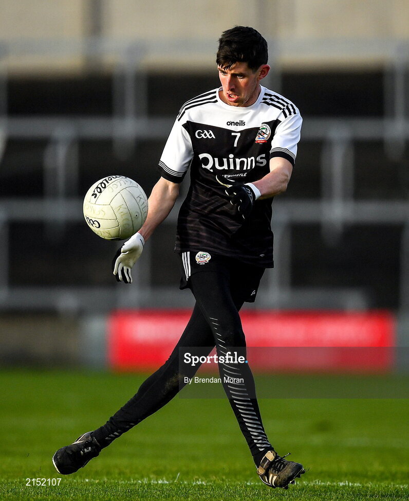 29 January 2022; Eugene Branagan of Kilcoo during the AIB GAA Football All-Ireland Senior Club Championship Semi-Final match between St Finbarr's, Cork, and Kilcoo, Down, at MW Hire O'Moore Park in Portlaoise, Laois. Photo by Brendan Moran/Sportsfile