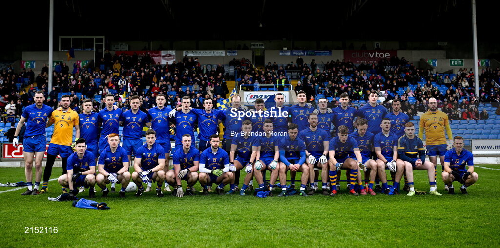 29 January 2022; The St Finbarr's team before the AIB GAA Football All-Ireland Senior Club Championship Semi-Final match between St Finbarr's, Cork, and Kilcoo, Down, at MW Hire O'Moore Park in Portlaoise, Laois. Photo by Brendan Moran/Sportsfile