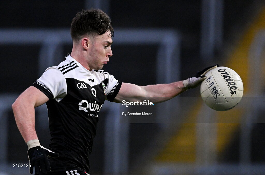 29 January 2022; Ceilum Docherty of Kilcoo  during the AIB GAA Football All-Ireland Senior Club Championship Semi-Final match between St Finbarr's, Cork, and Kilcoo, Down, at MW Hire O'Moore Park in Portlaoise, Laois. Photo by Brendan Moran/Sportsfile
