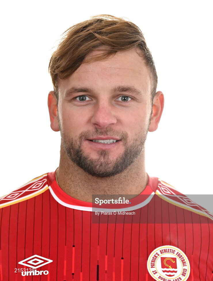 31 January 2022; Paddy Barrett poses for a portrait during a St Patrick's Athletic squad portrait session at Ballyoulster United Football Club, in Kildare. Photo by Piaras Ó Mídheach/Sportsfile