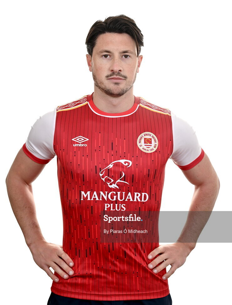 31 January 2022; Ronan Coughlan poses for a portrait during a St Patrick's Athletic squad portrait session at Ballyoulster United Football Club, in Kildare. Photo by Piaras Ó Mídheach/Sportsfile