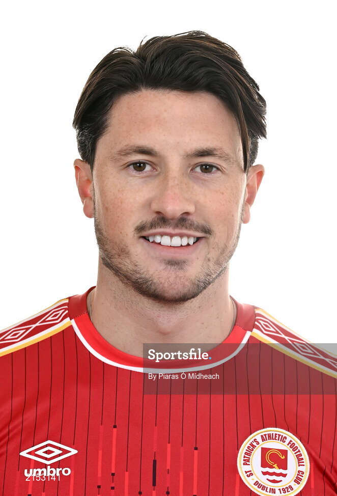 31 January 2022; Ronan Coughlan poses for a portrait during a St Patrick's Athletic squad portrait session at Ballyoulster United Football Club, in Kildare. Photo by Piaras Ó Mídheach/Sportsfile