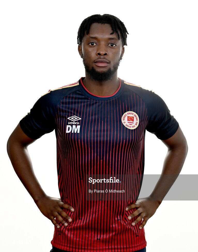 31 January 2022; Athletic therapist David Mugalu poses for a portrait during a St Patrick's Athletic squad portrait session at Ballyoulster United Football Club, in Kildare. Photo by Piaras Ó Mídheach/Sportsfile