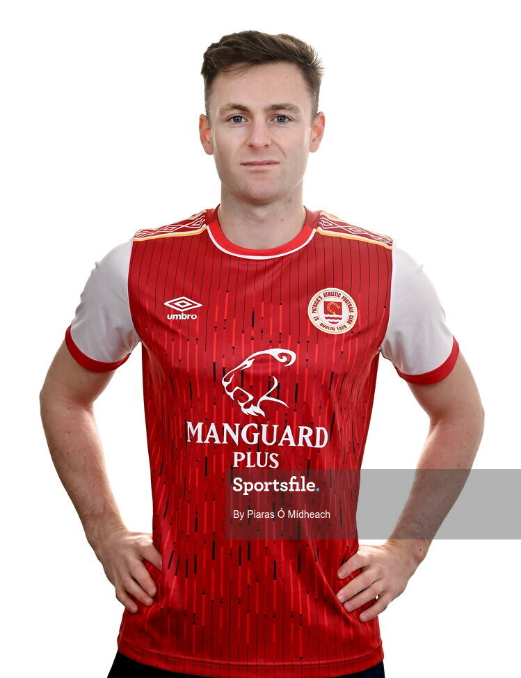 31 January 2022; Jason McClelland poses for a portrait during a St Patrick's Athletic squad portrait session at Ballyoulster United Football Club, in Kildare. Photo by Piaras Ó Mídheach/Sportsfile