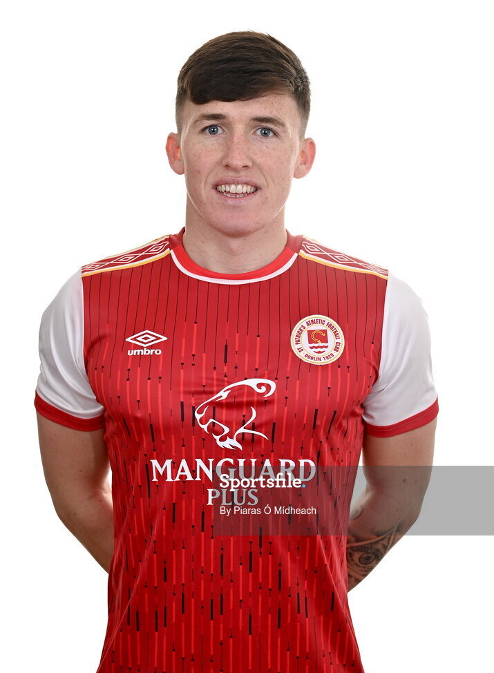 31 January 2022; Joe Redmond poses for a portrait during a St Patrick's Athletic squad portrait session at Ballyoulster United Football Club, in Kildare. Photo by Piaras Ó Mídheach/Sportsfile