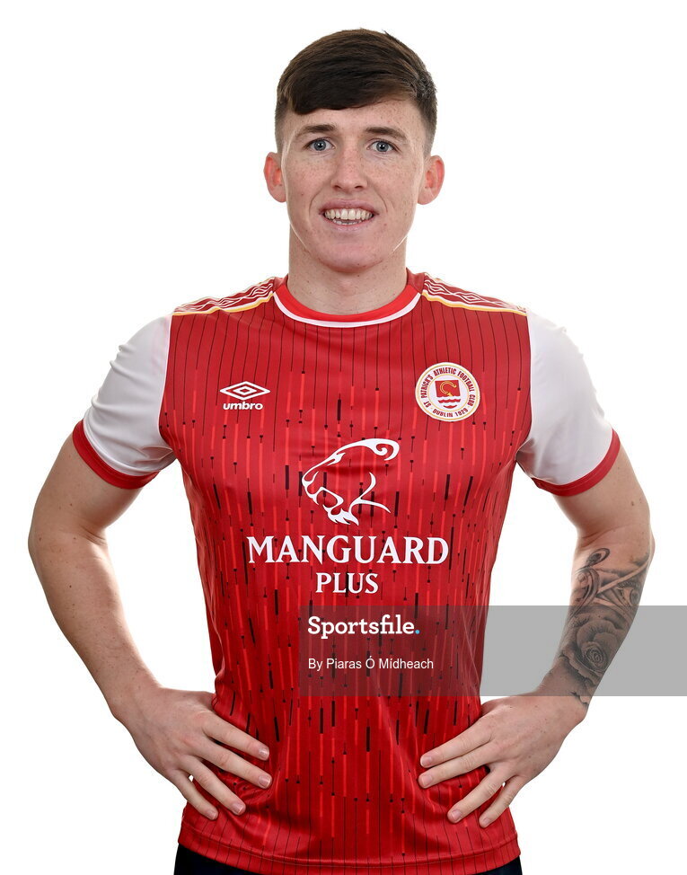 31 January 2022; Joe Redmond poses for a portrait during a St Patrick's Athletic squad portrait session at Ballyoulster United Football Club, in Kildare. Photo by Piaras Ó Mídheach/Sportsfile