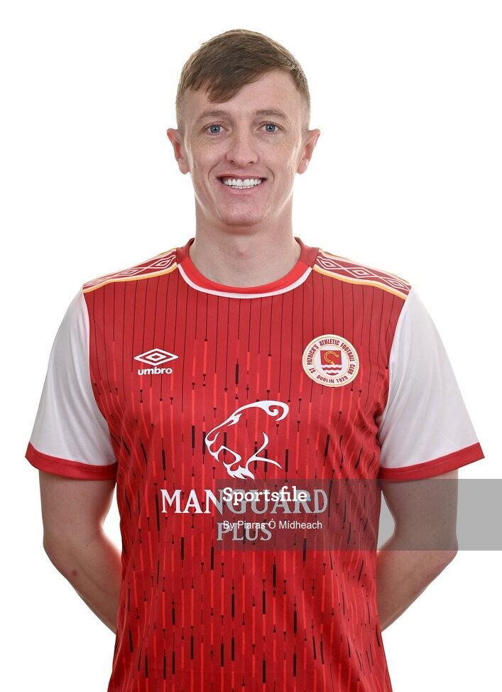 31 January 2022; Chris Forrester poses for a portrait during a St Patrick's Athletic squad portrait session at Ballyoulster United Football Club, in Kildare. Photo by Piaras Ó Mídheach/Sportsfile