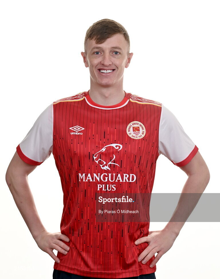 31 January 2022; Chris Forrester poses for a portrait during a St Patrick's Athletic squad portrait session at Ballyoulster United Football Club, in Kildare. Photo by Piaras Ó Mídheach/Sportsfile