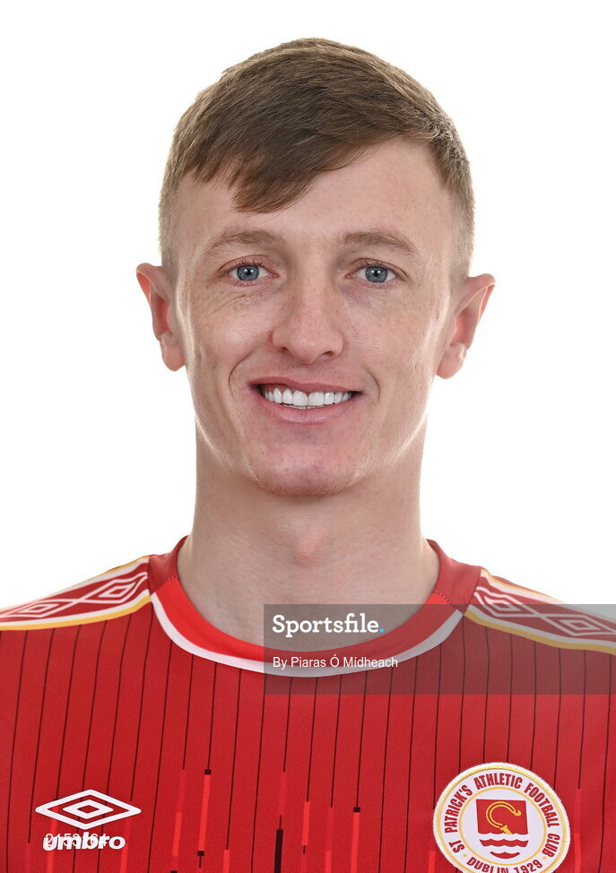 31 January 2022; Chris Forrester poses for a portrait during a St Patrick's Athletic squad portrait session at Ballyoulster United Football Club, in Kildare. Photo by Piaras Ó Mídheach/Sportsfile