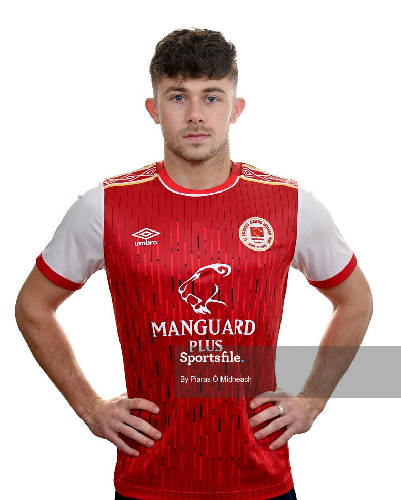 31 January 2022; Adam O'Reilly poses for a portrait during a St Patrick's Athletic squad portrait session at Ballyoulster United Football Club, in Kildare. Photo by Piaras Ó Mídheach/Sportsfile