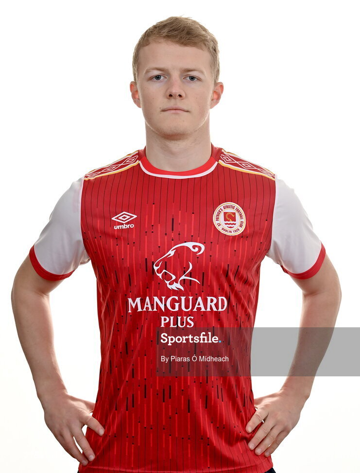 31 January 2022; Tom Grivosti poses for a portrait during a St Patrick's Athletic squad portrait session at Ballyoulster United Football Club, in Kildare. Photo by Piaras Ó Mídheach/Sportsfile