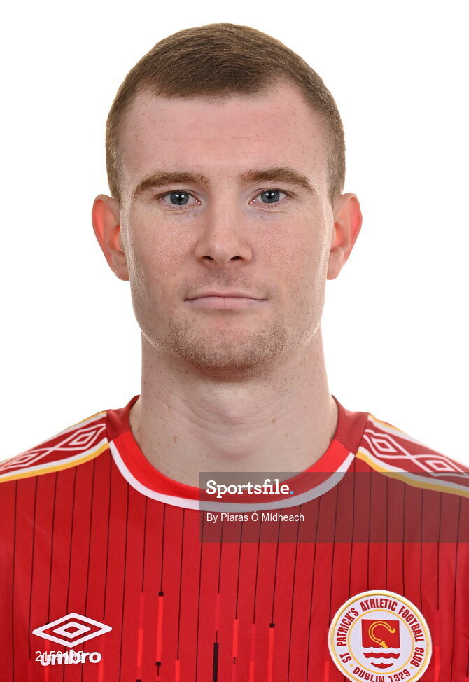 31 January 2022; Mark Doyle poses for a portrait during a St Patrick's Athletic squad portrait session at Ballyoulster United Football Club, in Kildare. Photo by Piaras Ó Mídheach/Sportsfile