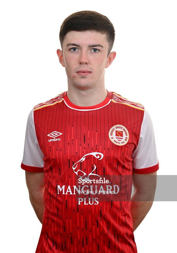 31 January 2022; Kian Corbally poses for a portrait during a St Patrick's Athletic squad portrait session at Ballyoulster United Football Club, in Kildare. Photo by Piaras Ó Mídheach/Sportsfile