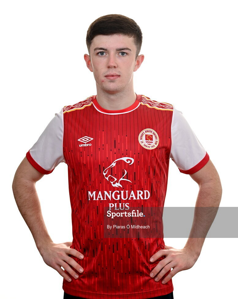31 January 2022; Kian Corbally poses for a portrait during a St Patrick's Athletic squad portrait session at Ballyoulster United Football Club, in Kildare. Photo by Piaras Ó Mídheach/Sportsfile