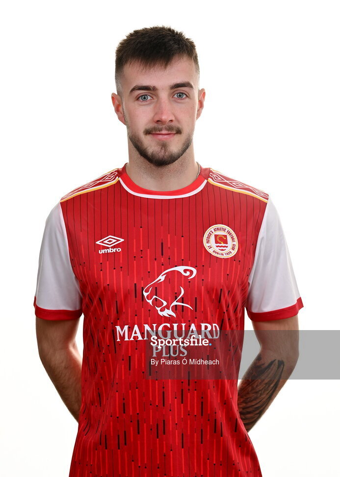 31 January 2022; Jack Scott poses for a portrait during a St Patrick's Athletic squad portrait session at Ballyoulster United Football Club, in Kildare. Photo by Piaras Ó Mídheach/Sportsfile