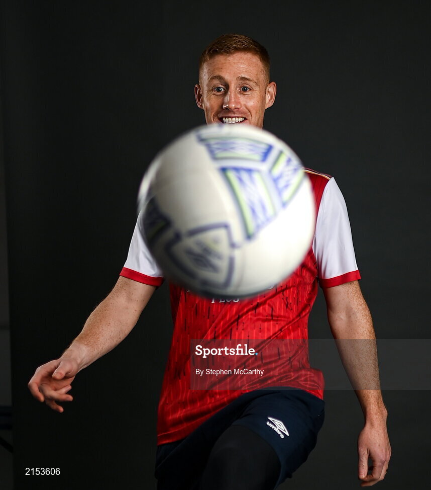 31 January 2022; Eoin Doyle poses for a portrait during a St Patrick's Athletic squad portrait session at Ballyoulster United Football Club in Kildare. Photo by Stephen McCarthy/Sportsfile