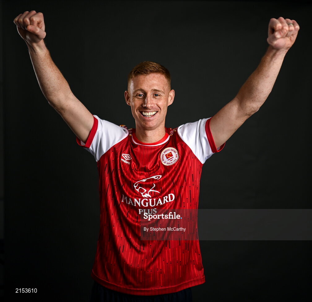 31 January 2022; Eoin Doyle poses for a portrait during a St Patrick's Athletic squad portrait session at Ballyoulster United Football Club in Kildare. Photo by Stephen McCarthy/Sportsfile