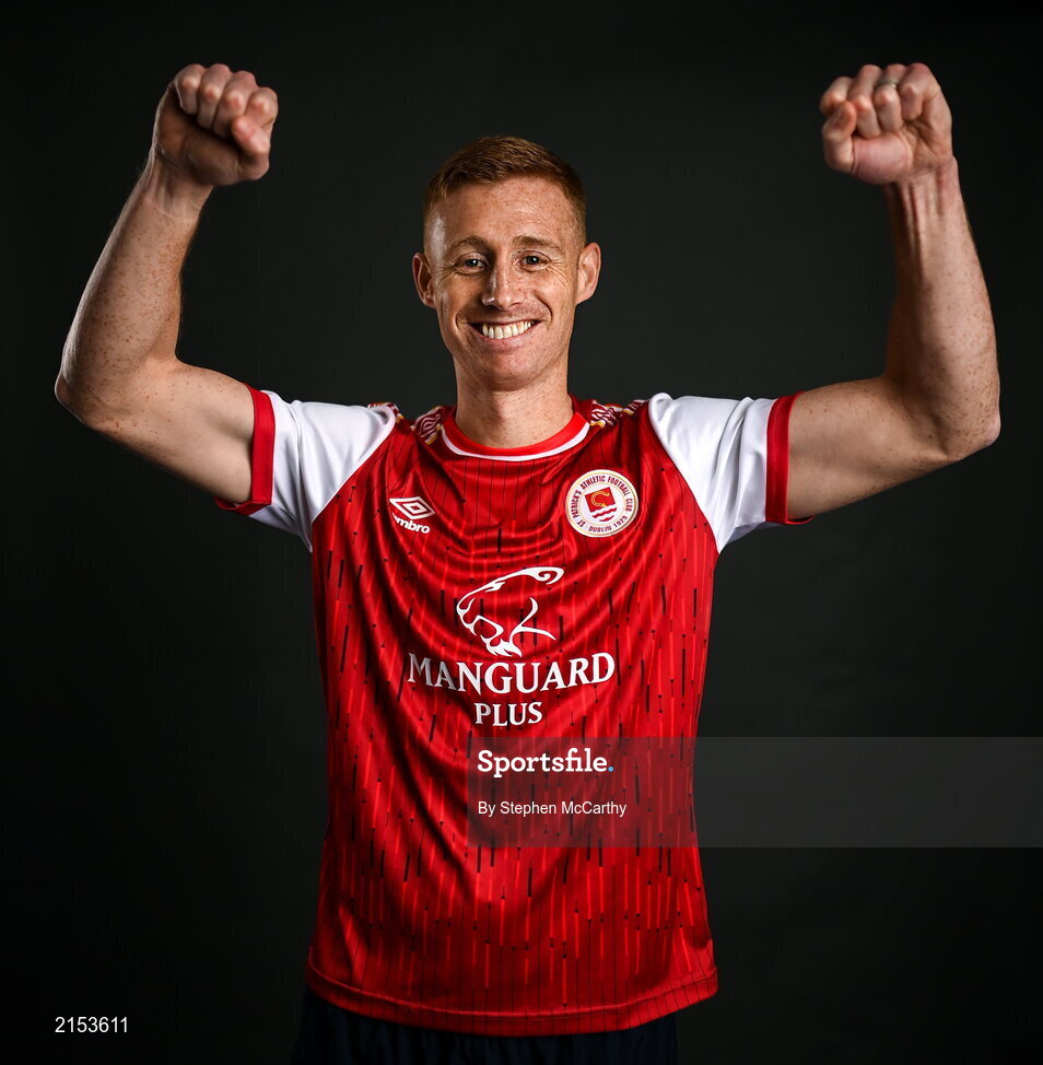 31 January 2022; Eoin Doyle poses for a portrait during a St Patrick's Athletic squad portrait session at Ballyoulster United Football Club in Kildare. Photo by Stephen McCarthy/Sportsfile