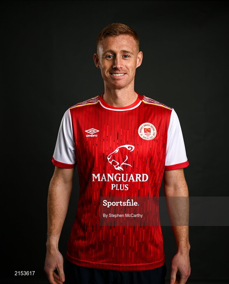 31 January 2022; Eoin Doyle poses for a portrait during a St Patrick's Athletic squad portrait session at Ballyoulster United Football Club in Kildare. Photo by Stephen McCarthy/Sportsfile