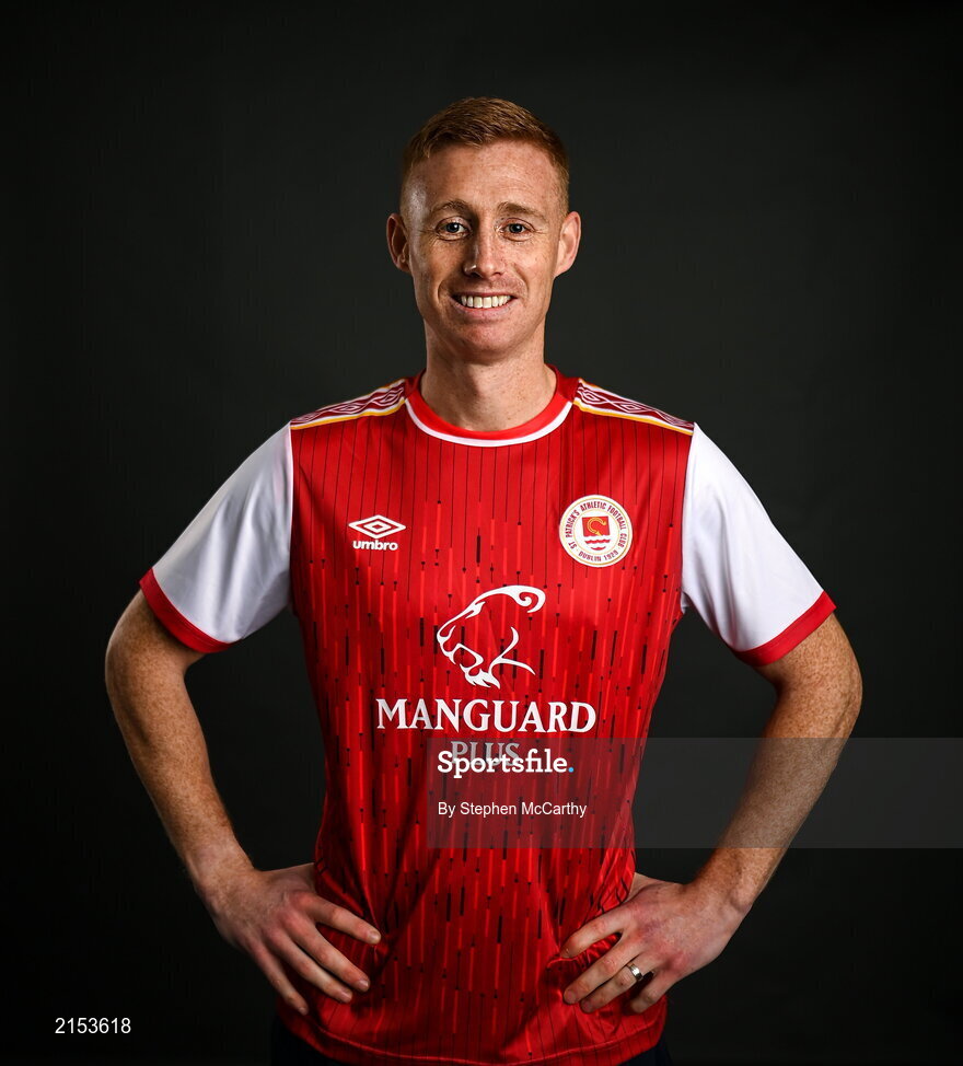 31 January 2022; Eoin Doyle poses for a portrait during a St Patrick's Athletic squad portrait session at Ballyoulster United Football Club in Kildare. Photo by Stephen McCarthy/Sportsfile