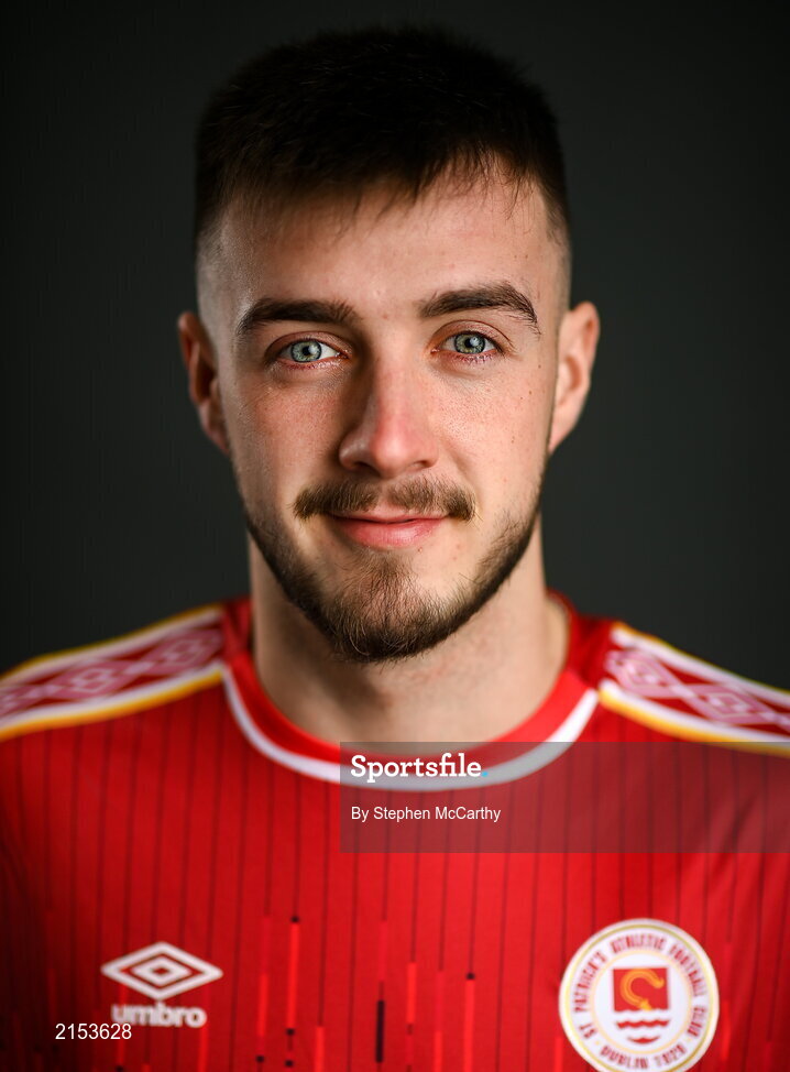 31 January 2022; Jack Scott poses for a portrait during a St Patrick's Athletic squad portrait session at Ballyoulster United Football Club in Kildare. Photo by Stephen McCarthy/Sportsfile