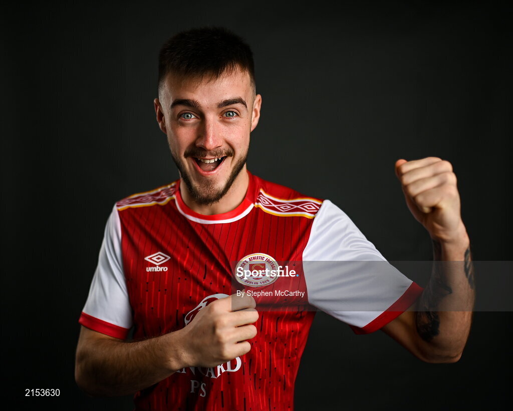 31 January 2022; Jack Scott poses for a portrait during a St Patrick's Athletic squad portrait session at Ballyoulster United Football Club in Kildare. Photo by Stephen McCarthy/Sportsfile